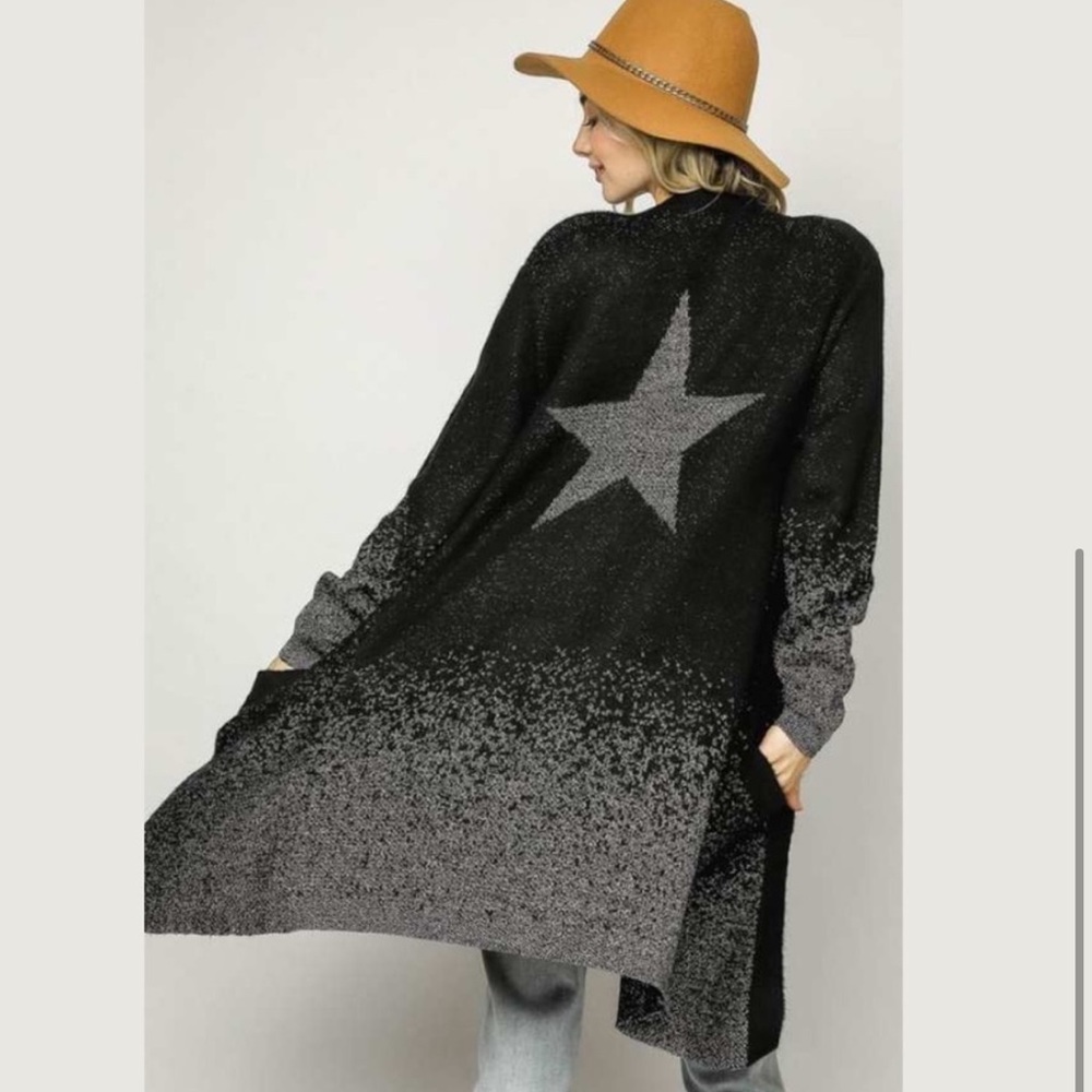 Star Print Cardigan-EUC